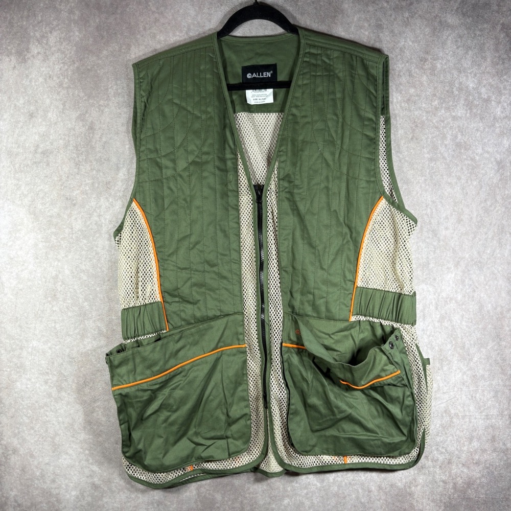 Allen Shooting Vest Mens XL/XXL Green Mesh Padded Shoulder Trap Skeet Hunting